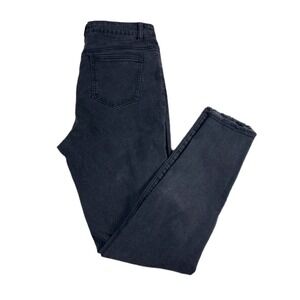 SHEIN Womens Black Distressed Knee Raw Hem Skinny Jeans Size L 8/10